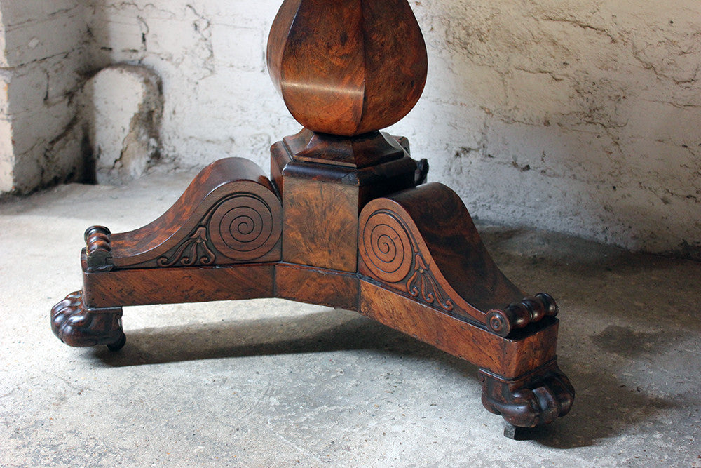 A Good French Louis Philippe Period Fossilised Marble & Flame Mahogany Guéridon c.1835