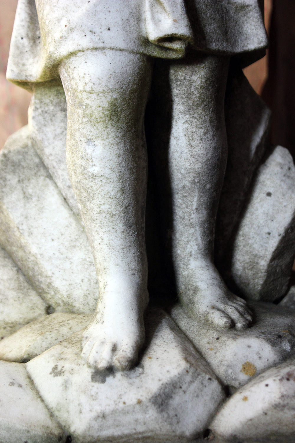 A Finely Carved 19thC White Marble Graveyard Monument of An Angel c.1870