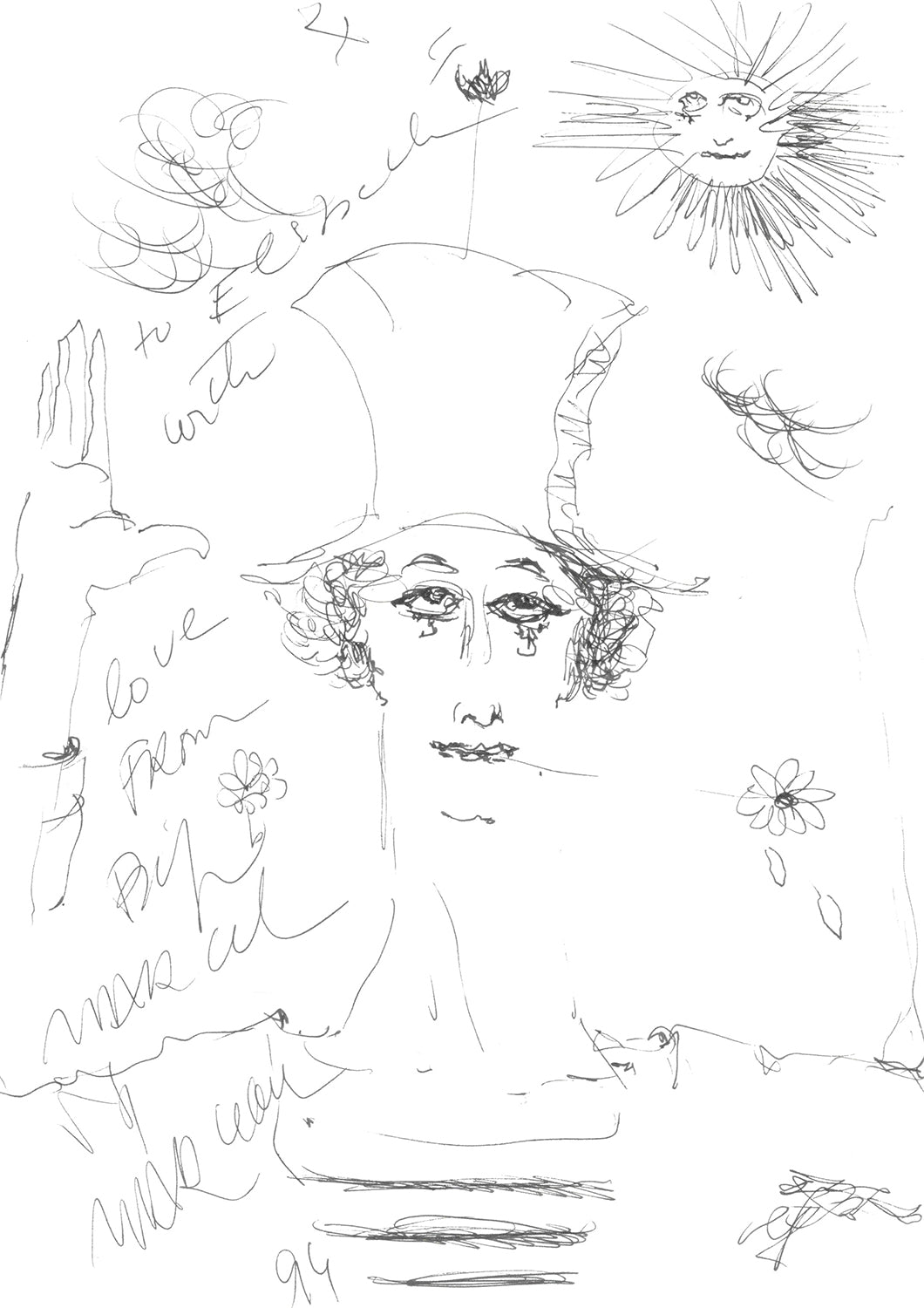 A Black Ink Autographed Letter Signed by Marcel Marceau (1923-2007), Mime Artist, c.1994