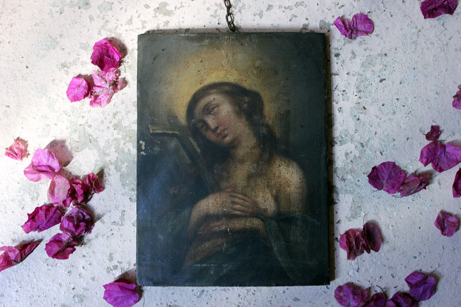A 17thC Italian School Oil on Panel of The Penitent Mary Magdalene c.1670