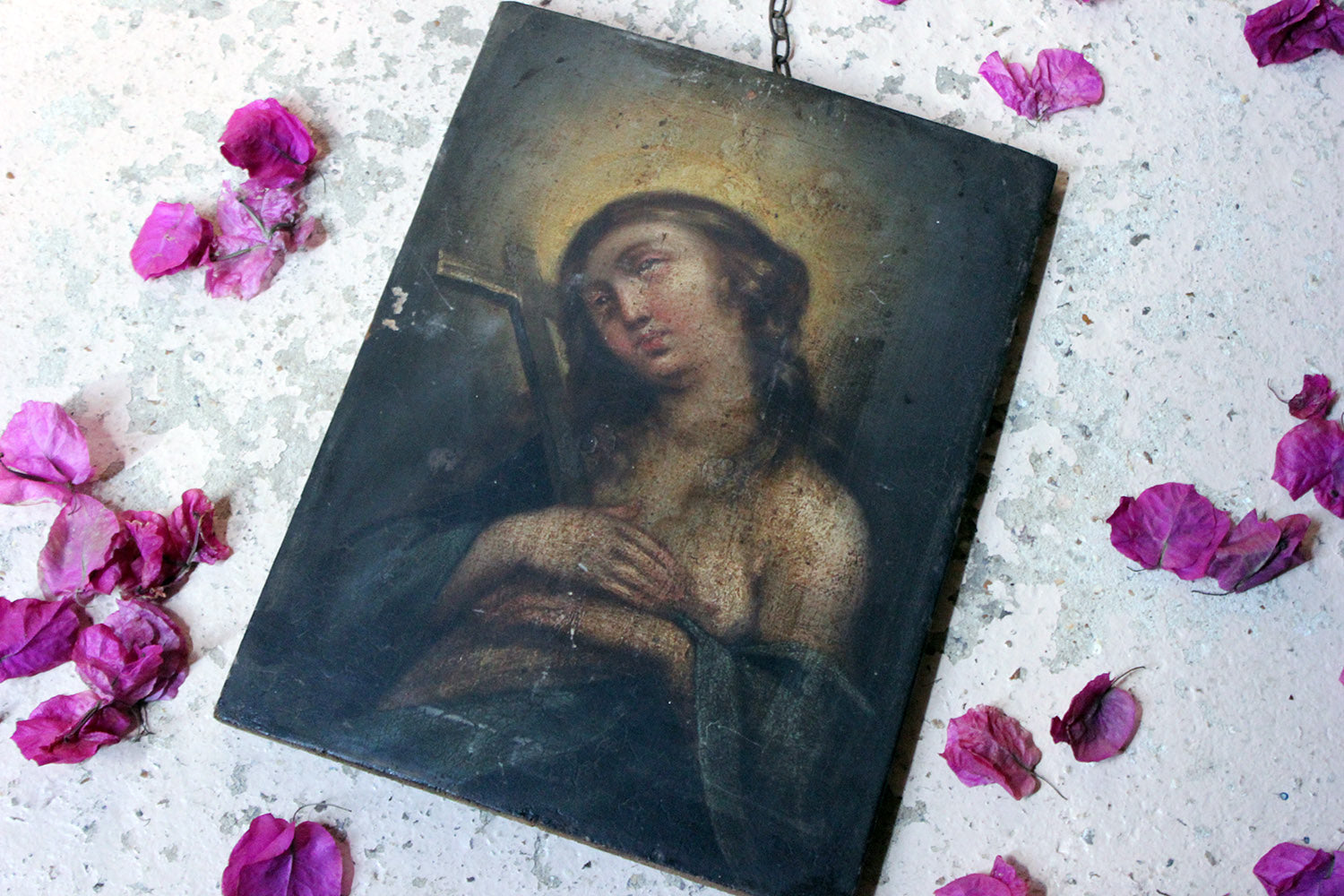 A 17thC Italian School Oil on Panel of The Penitent Mary Magdalene c.1670