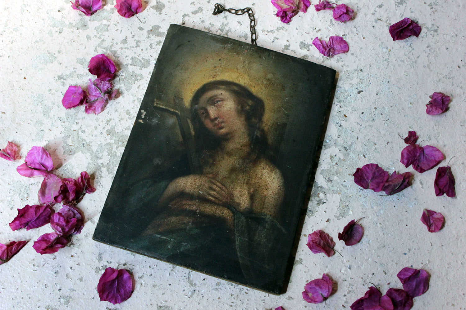 A 17thC Italian School Oil on Panel of The Penitent Mary Magdalene c.1670