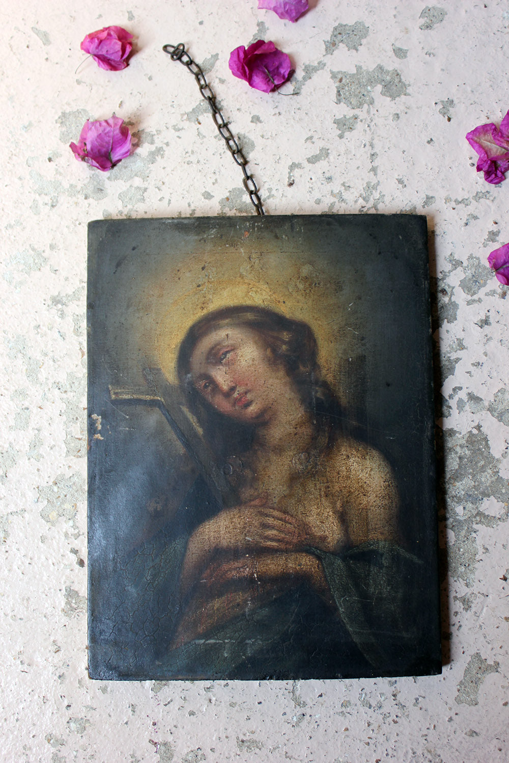 A 17thC Italian School Oil on Panel of The Penitent Mary Magdalene c.1670
