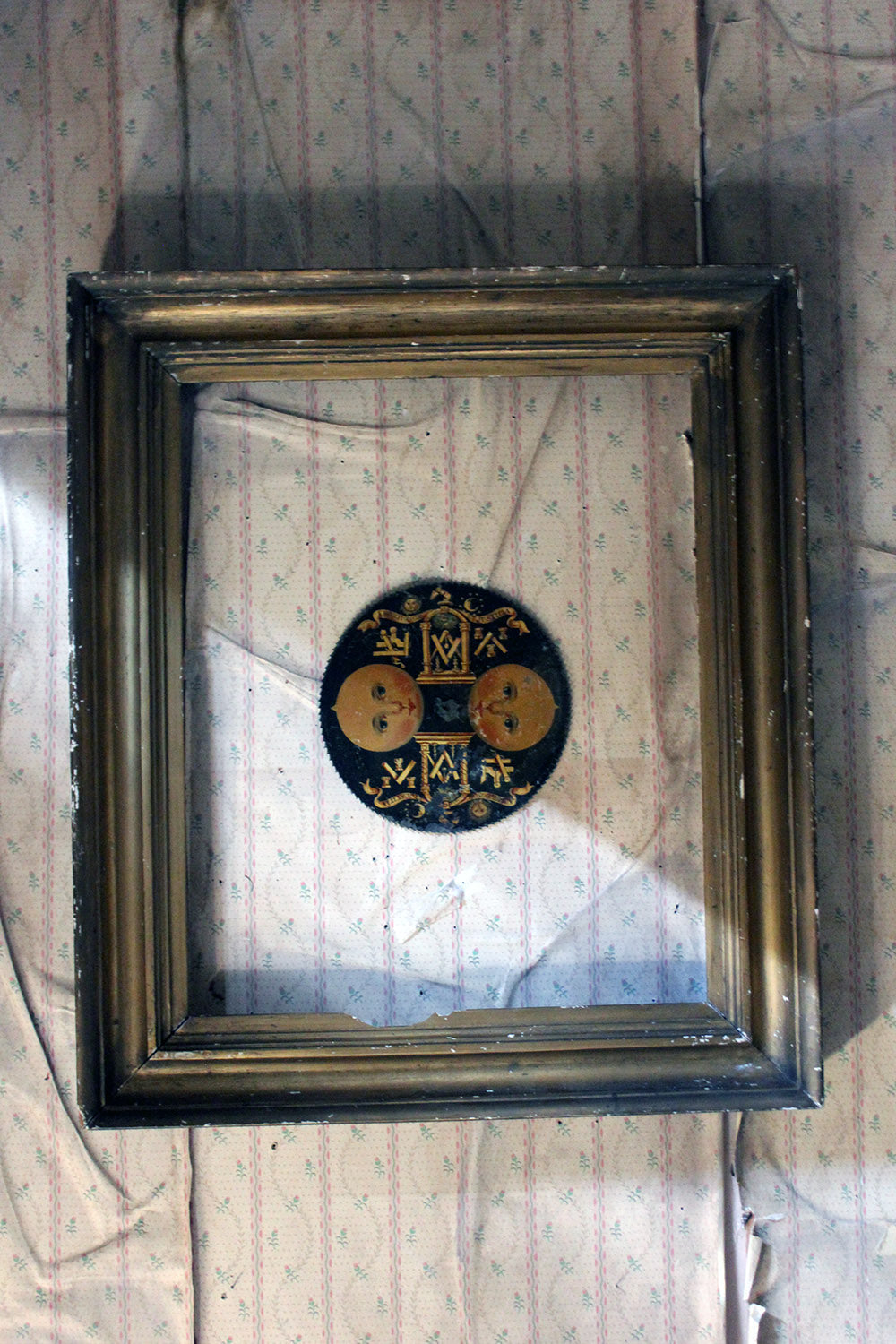 A c.1800 English Painted Brass Masonic Longcase Moonphase Clock Dial