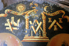 A c.1800 English Painted Brass Masonic Longcase Moonphase Clock Dial
