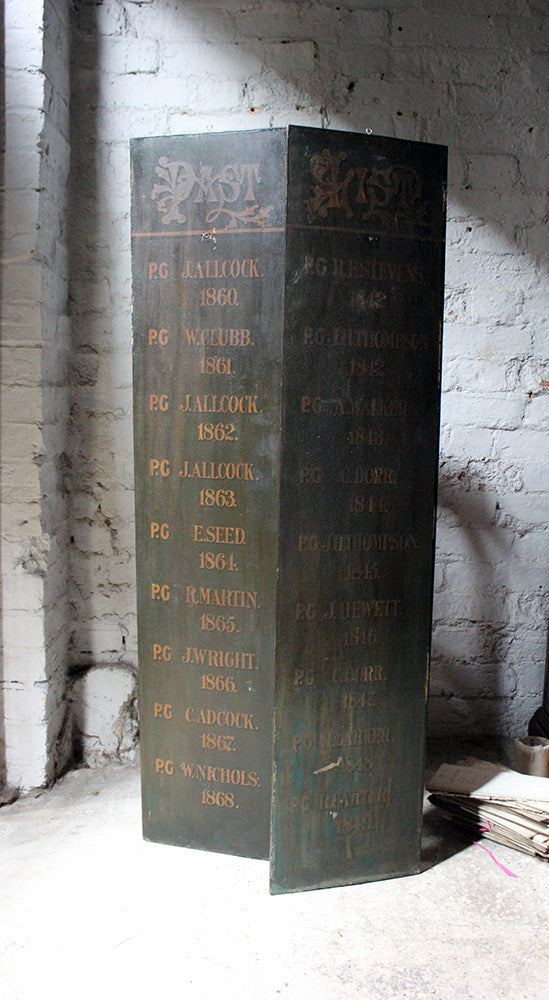 A Decorative Pair of Masonic Lodge Freemasons Roll of Worshipful Masters Name Boards c.1840