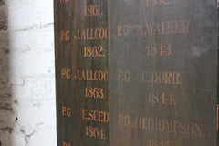 A Decorative Pair of Masonic Lodge Freemasons Roll of Worshipful Masters Name Boards c.1840