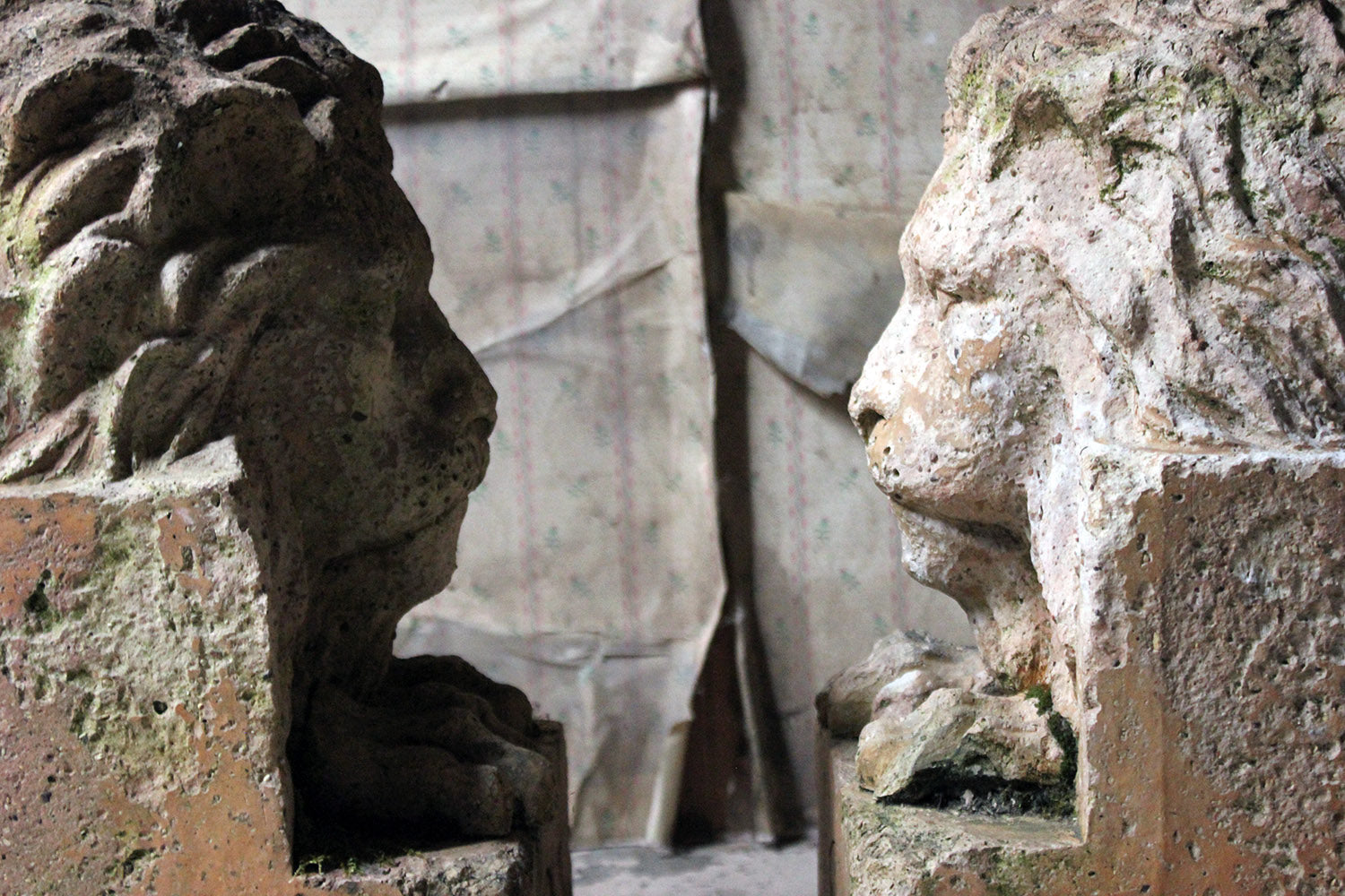 A Good Pair of c.1900 Terracotta Lions by Adam Mason & Sons of Horwich, Lancashire