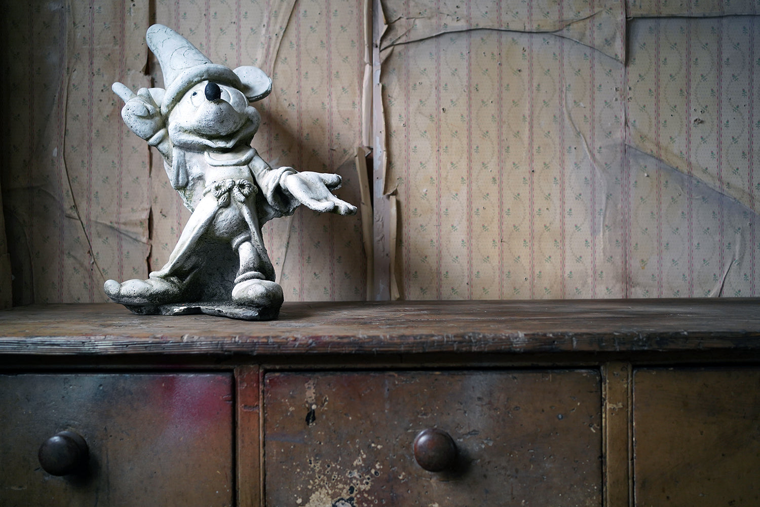 A 20thC Stone Figure of Mickey Mouse; The Sorcerer's Apprentice in Fantasia
