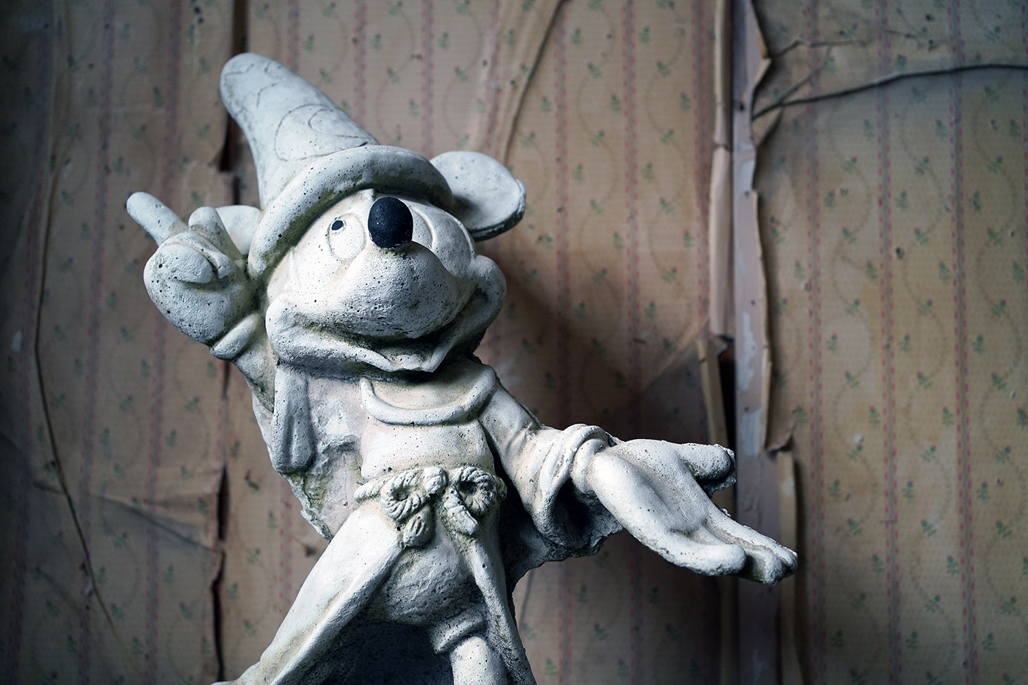 A 20thC Stone Figure of Mickey Mouse; The Sorcerer's Apprentice in Fantasia