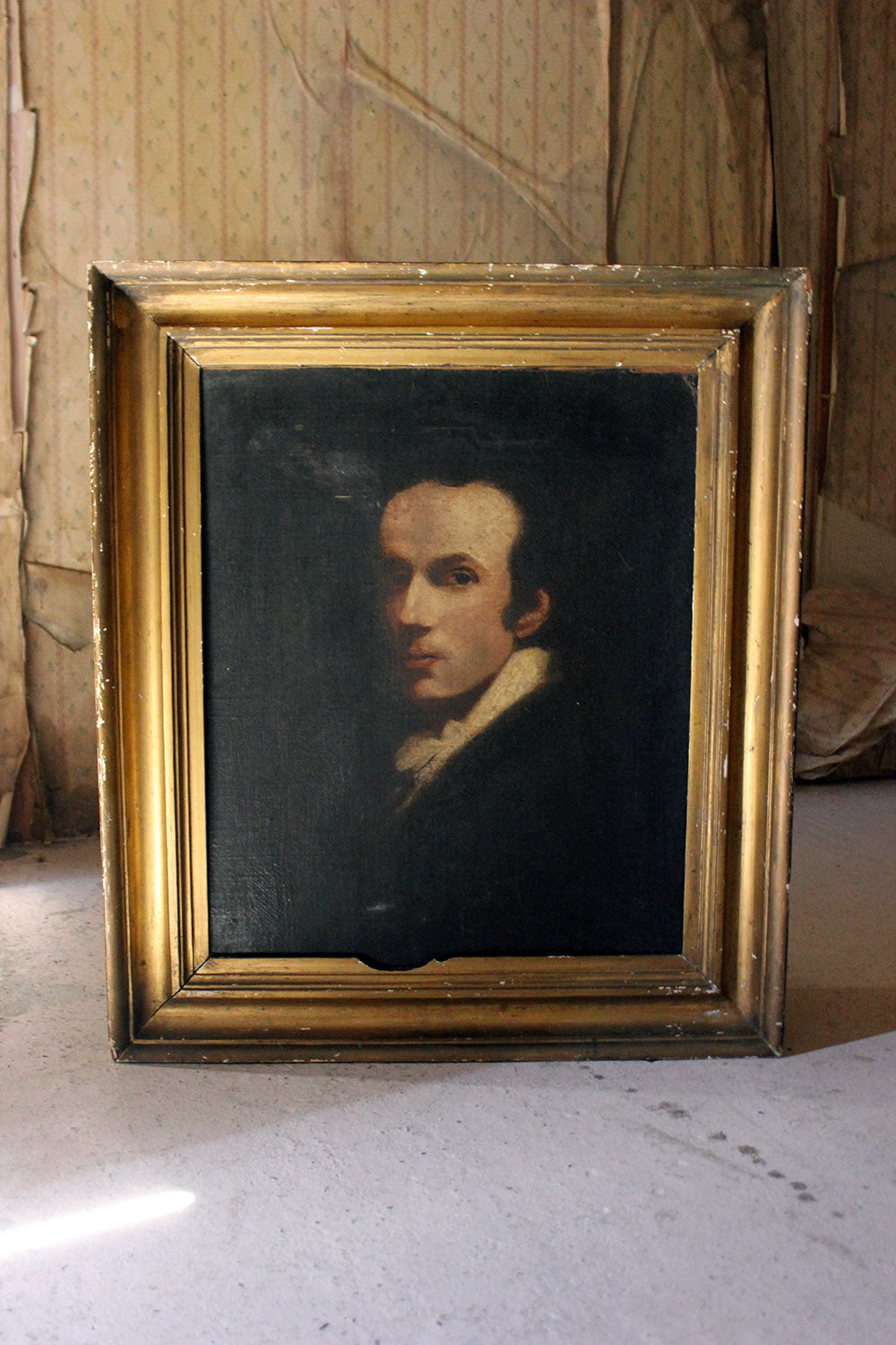 A 19thC English School Oil on Canvas Laid to Board Portrait of a Gentleman c.1870