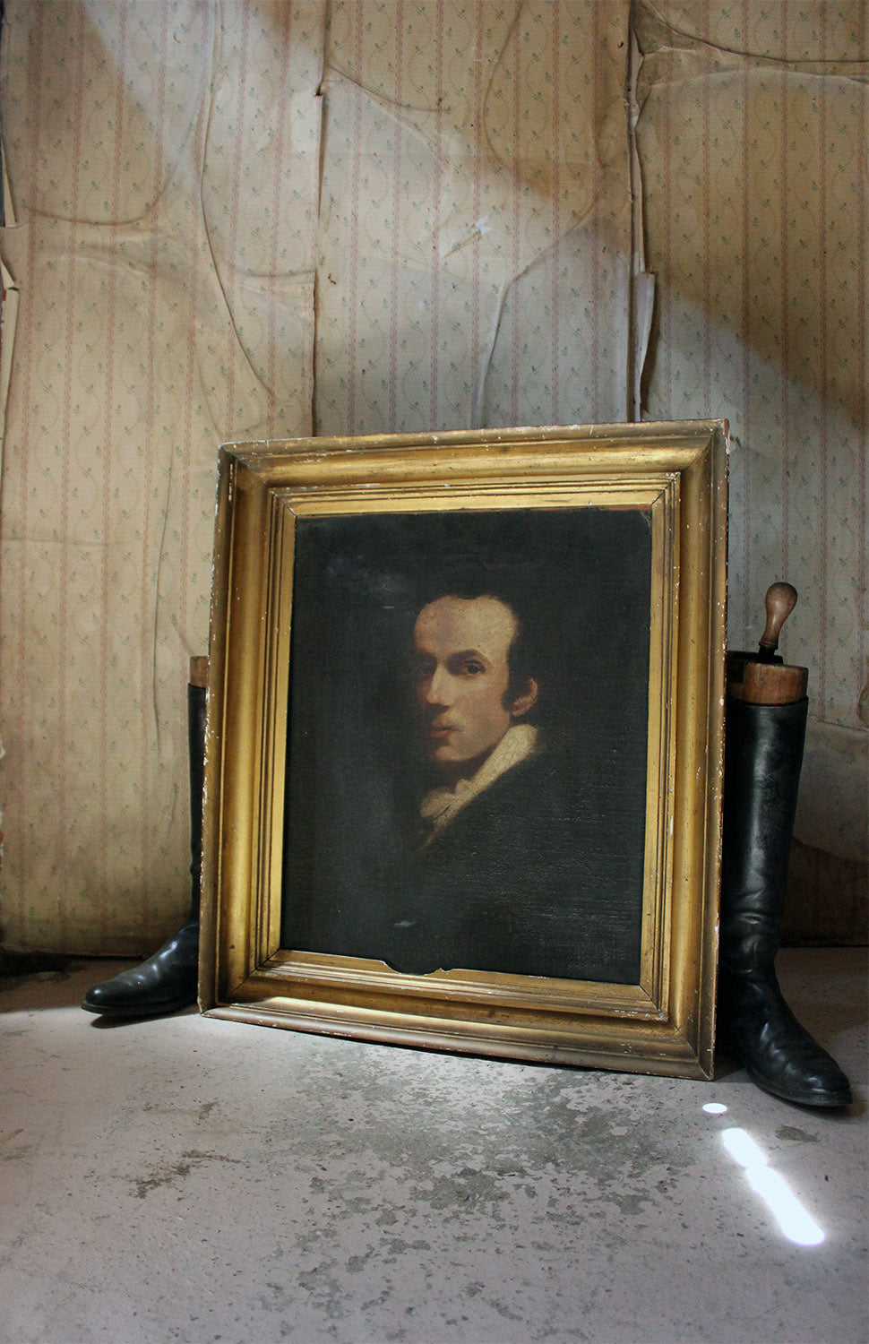 A 19thC English School Oil on Canvas Laid to Board Portrait of a Gentleman c.1870
