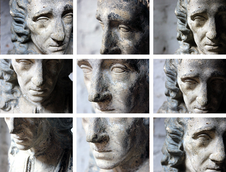 A Decorative Late Victorian Painted Plaster Portrait Library Bust of John Milton c.1890