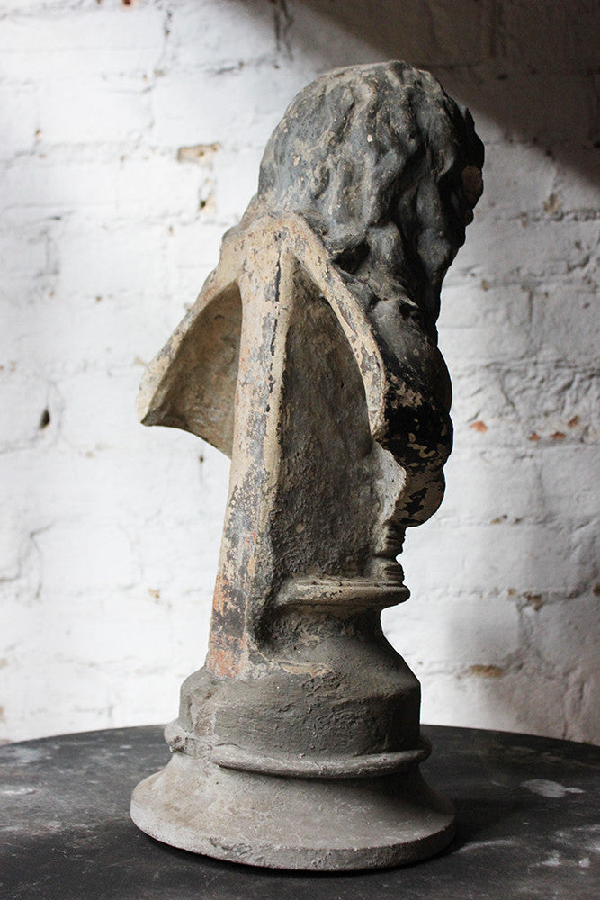 A Decorative Late Victorian Painted Plaster Portrait Library Bust of John Milton c.1890