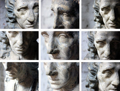 A Decorative Late Victorian Painted Plaster Portrait Library Bust of John Milton c.1890