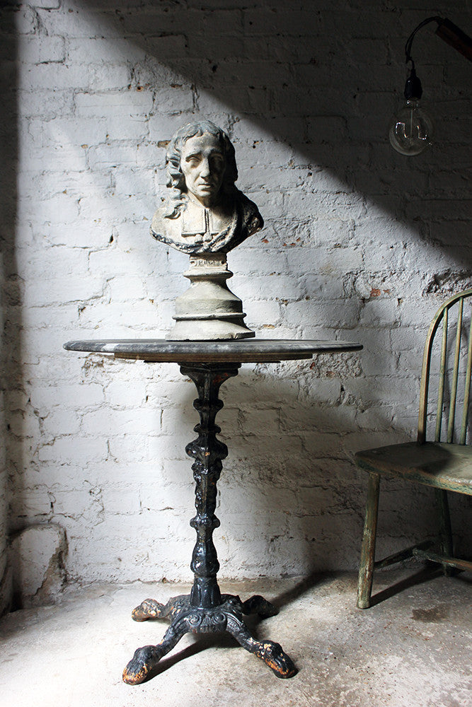 A Decorative Late Victorian Painted Plaster Portrait Library Bust of John Milton c.1890