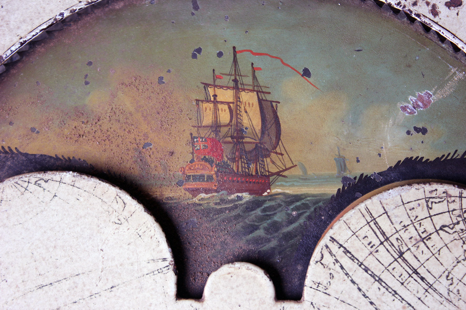 A Decorative 18thC Moon Phase Painted Longcase Clock Dial c.1780-90