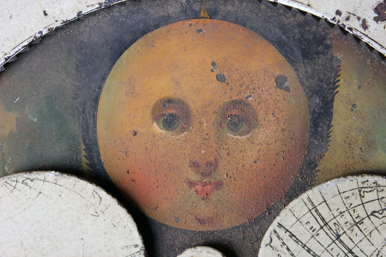 A Decorative 18thC Moon Phase Painted Longcase Clock Dial c.1780-90