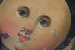 A Decorative 18thC Moon Phase Painted Longcase Clock Dial c.1780-90