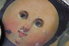 A Decorative 18thC Moon Phase Painted Longcase Clock Dial c.1780-90