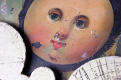 A Decorative 18thC Moon Phase Painted Longcase Clock Dial c.1780-90