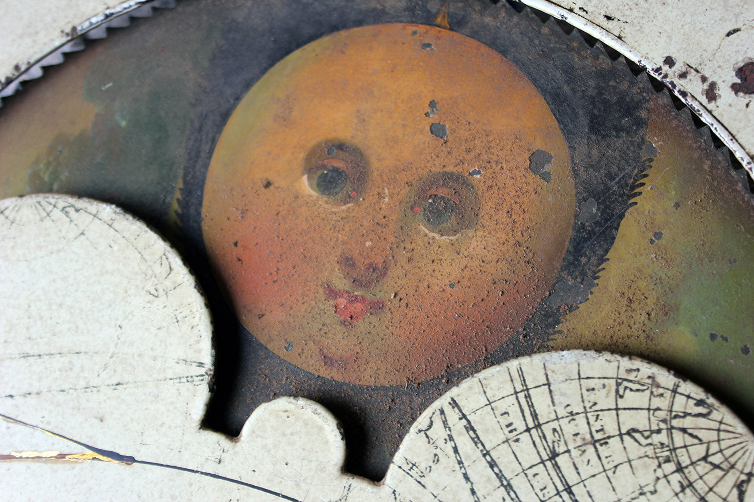 A Decorative 18thC Moon Phase Painted Longcase Clock Dial c.1780-90