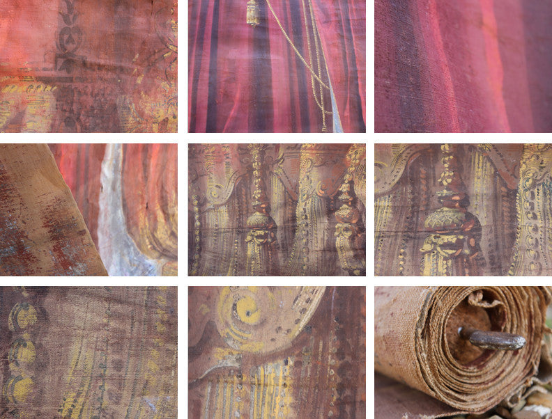 A Glorious c.1900 French Hand-Painted Theatre Canvas Backdrop