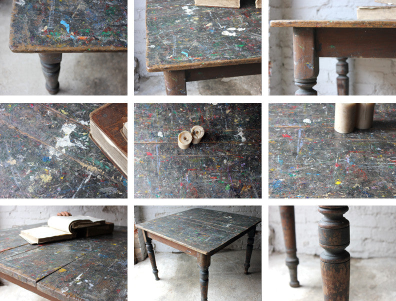A Fantastic Victorian Pine Art Table from Grittleton House School, Wiltshire