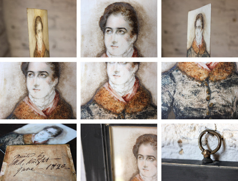 A Good Regency Period Watercolour Portrait Miniature on Ivory of a Gentleman Dated to 1820