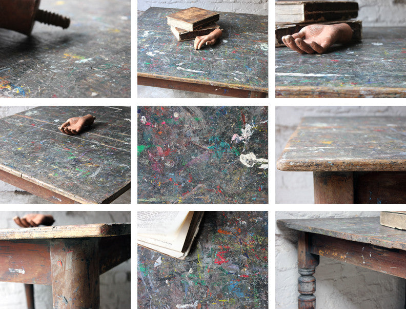 A Fantastic Victorian Pine Art Table from Grittleton House School, Wiltshire