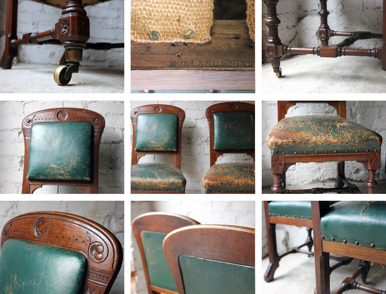 A Cracking Pair of Early Victorian Oak Gothic Revival Side Chairs by Holland & Sons c.1840
