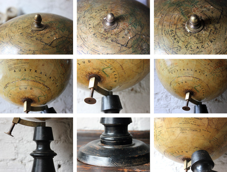 A Fine c.1895 French Terrestrial Table Globe; “Globe Terrestre” prepared by J FOREST, Paris