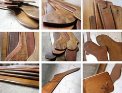 A Fabulous Group of Seven 19thC Beechwood & Pine Stocking Stretchers