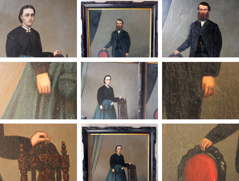 A Fine Pair of c.1860 Anglo-Chinese Naïve School Portraits