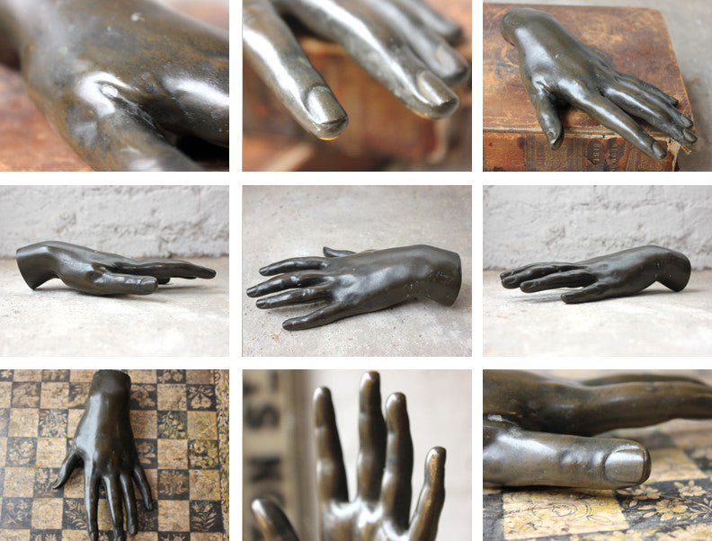 A Fine Patinated Bronze Artist's Study of a Human Hand