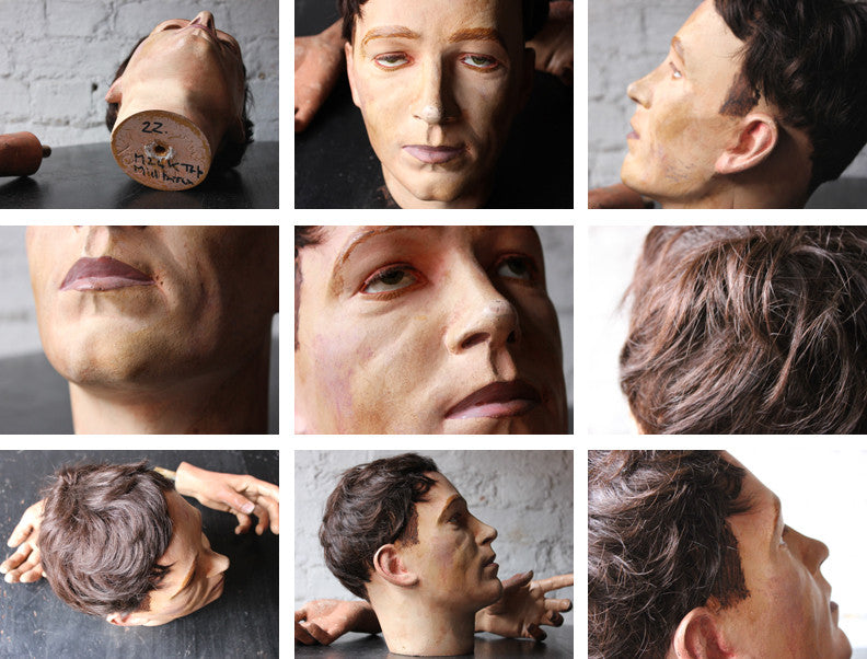 A Good 20thC Male Portrait Mannequin Head