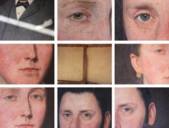A Good Pair of c.1880 Irish School Provincial Oil on Canvas Portraits of a Gentleman & His Wife