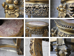 A c.1890 Chinese Marble Topped & Gilded Hardwood Occasional Table