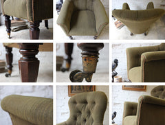 A Good George IV Regency Period Upholstered Wingback Armchair c.1820