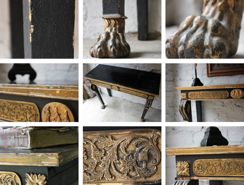 A Good Regency Period Gilt & Ebonised Hall Table