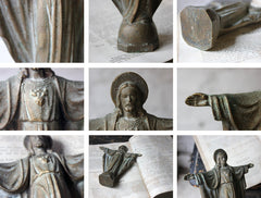 A Good Early 20thC Solid Bronze Figure of The Sacred Heart of Jesus Christ