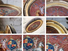 A Fine Mid 18thC Period Reverse Glass Picture of the Royal Coat of Arms