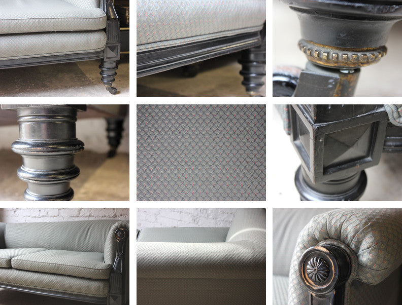 A Fine Quality c.1880 Aesthetic Movement Ebonised Settee