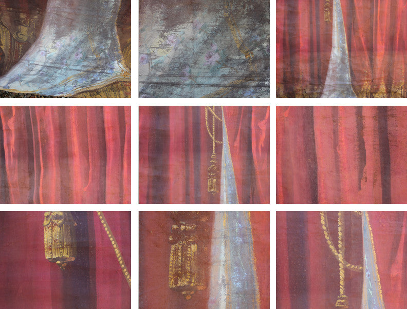 A Glorious c.1900 French Hand-Painted Theatre Canvas Backdrop
