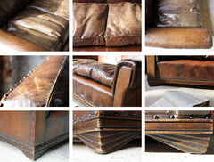 A Good c.1930 Art Deco Period Leather Club Sofa