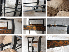 A Good Decorative Set of Four c.1810 Regency Painted & Ebonised Chairs