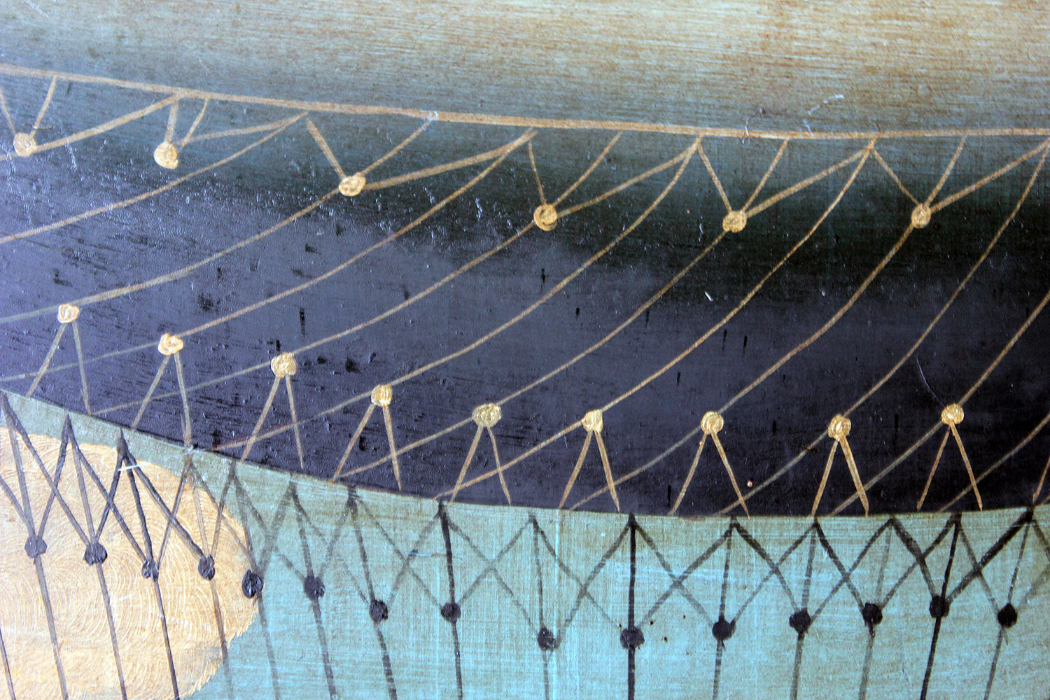 A French Naïve School Oil on Tin of an Airship by J. Du Bois c.1910