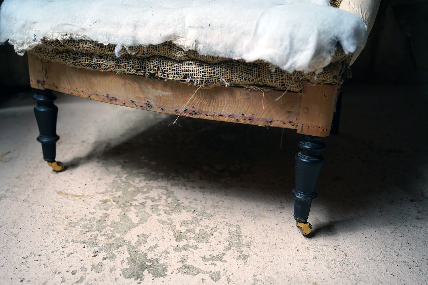 A 19thC Ebonised Napoleon III French Easy Armchair
