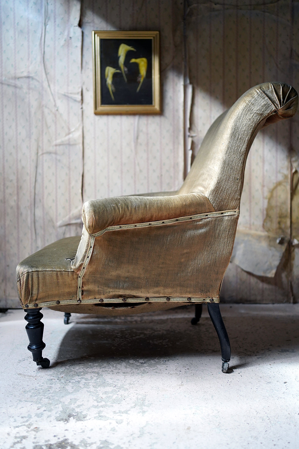 A 19thC Ebonised Napoleon III French Armchair c.1870