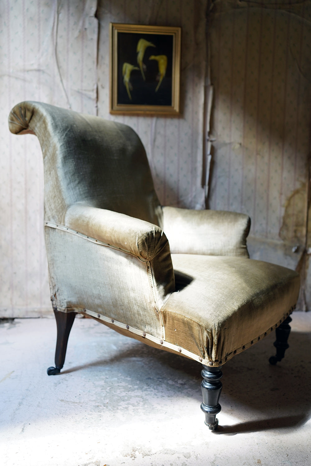 A 19thC Ebonised Napoleon III French Armchair c.1870